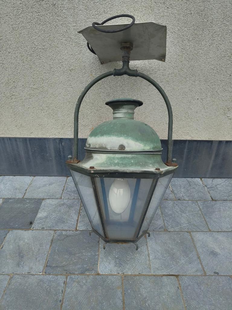 Antieke Franse Straatlantaarn, Tuin en Terras, Ophalen, Glas