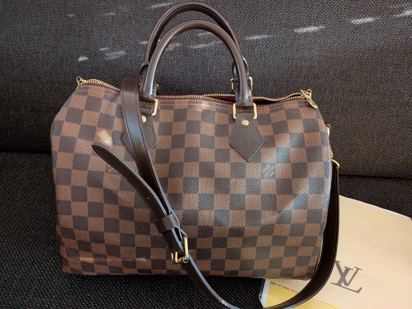 Louis Vuitton Speedy Bandoulière 30 Damier, Handtassen en Accessoires, Ophalen, Zo goed als nieuw, Bruin, Handtas
