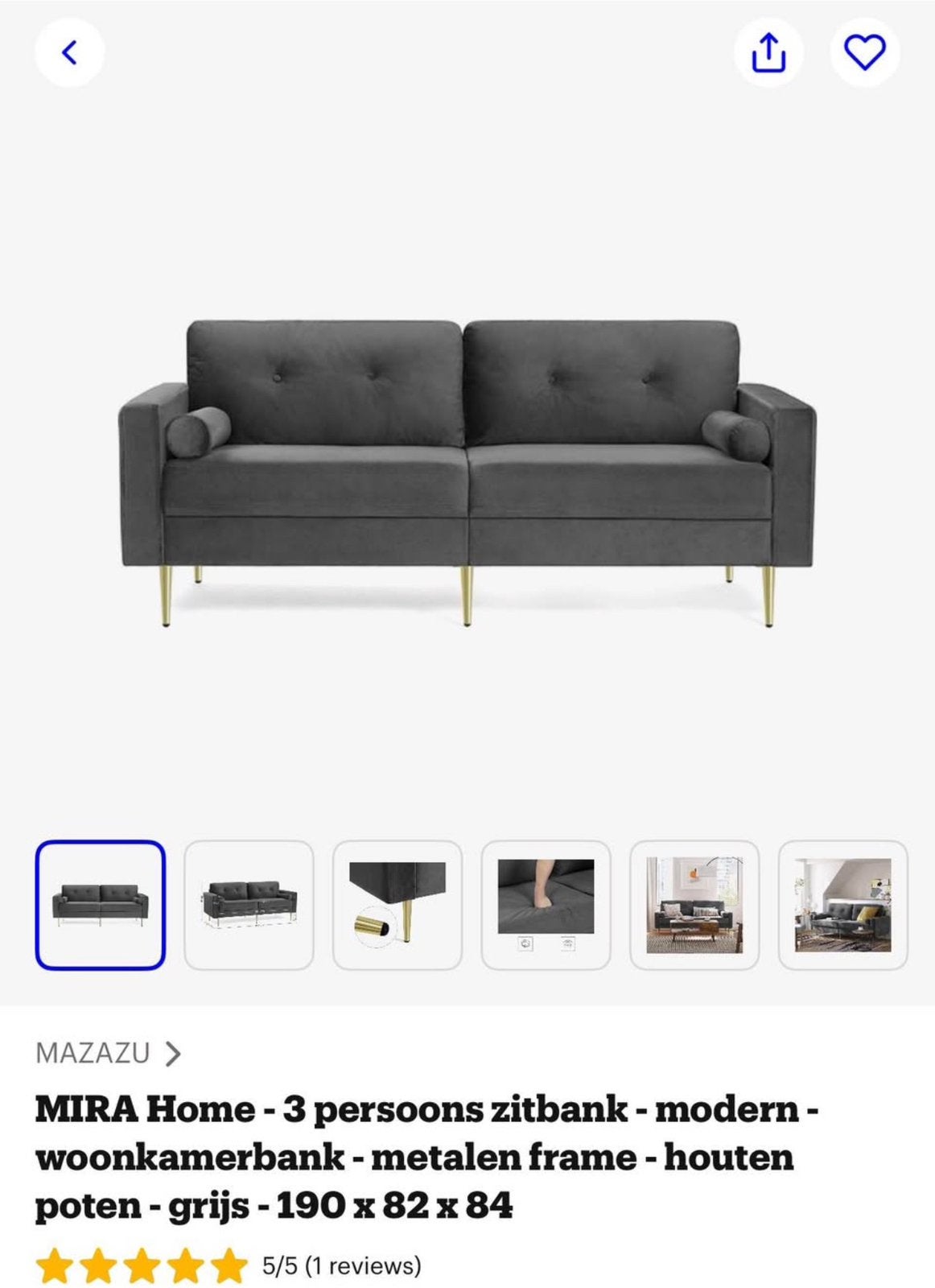 Mira Home 3 zits banken, Enlèvement, Comme neuf