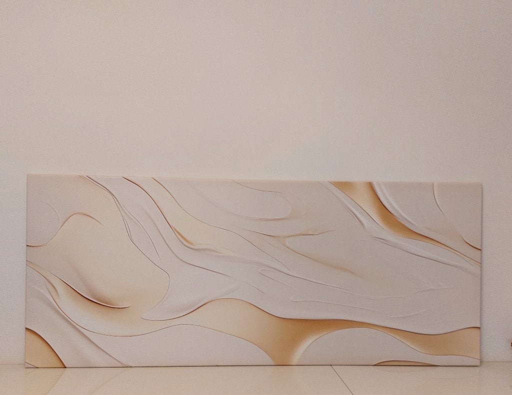Groot canvas, muurdecoratie, wit/goud., Ophalen
