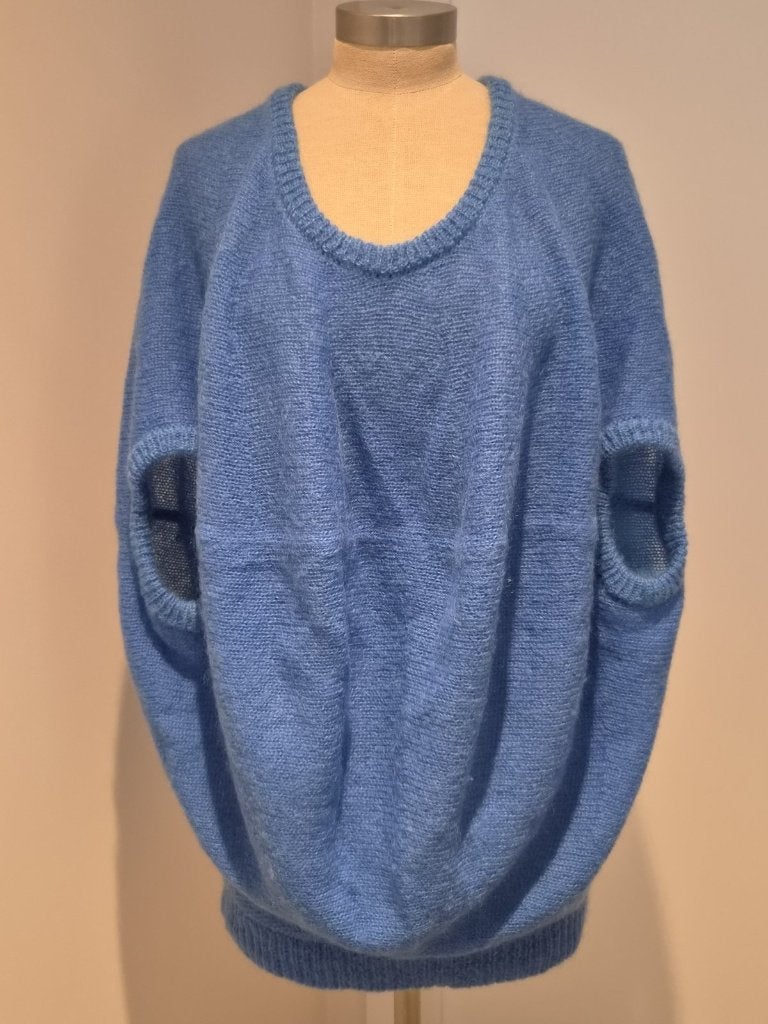 F.Egidio oversized trui kidmohair blauw, maat 36, Neuf, Enlèvement ou Envoi, Taille 36 (S), F.Egidio