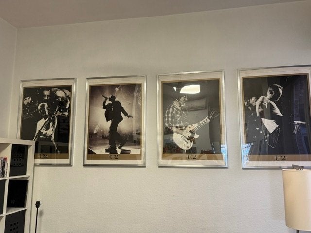 U2 360 Live — 4 ingelijste litho's — gelimit. oplage 50/500, Ophalen, Zo goed als nieuw, Foto of Kaart