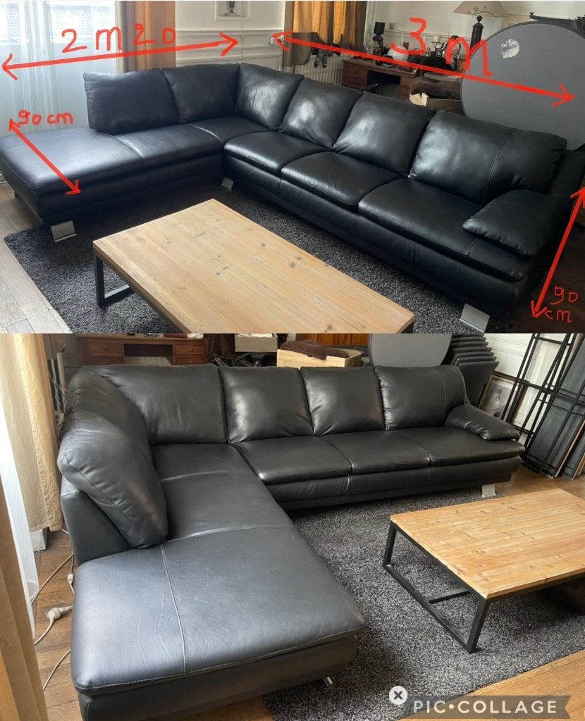Salon cuir, Maison & Meubles, Enlèvement, Comme neuf, Cuir, Contemporain