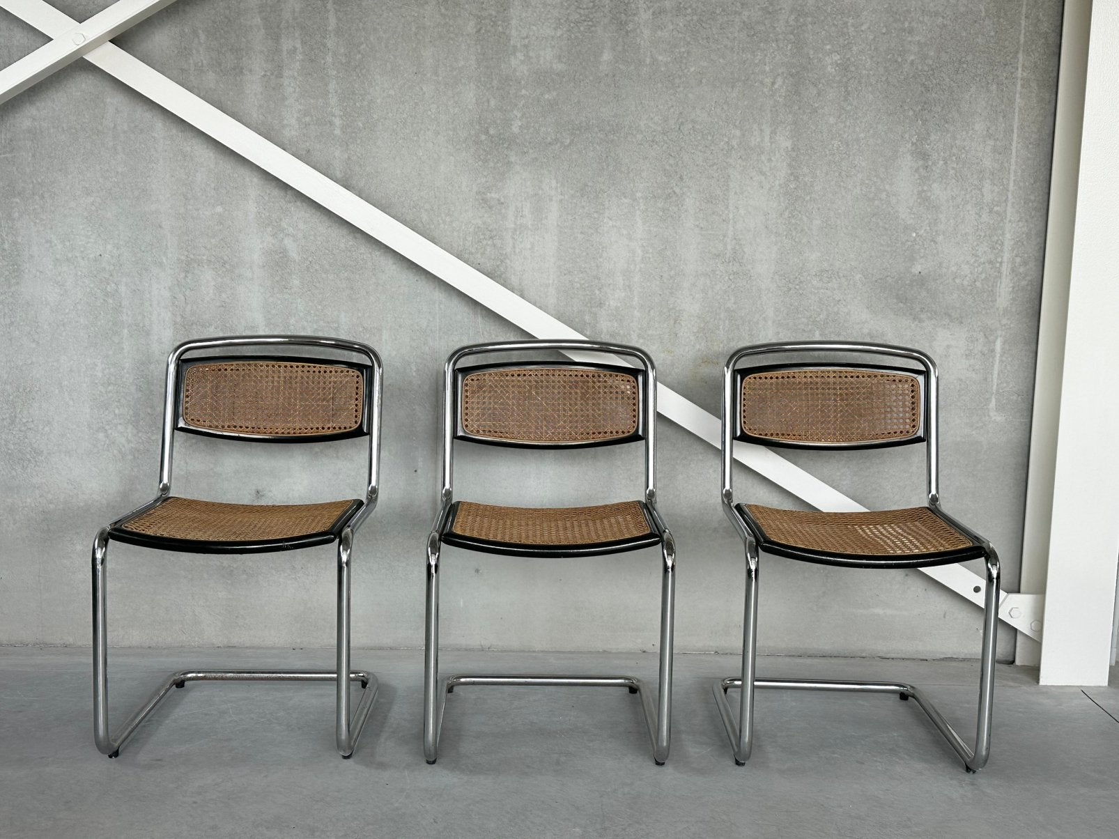 Vintage chroom “Cesca” chairs (3), Maison & Meubles, Enlèvement, Cuir