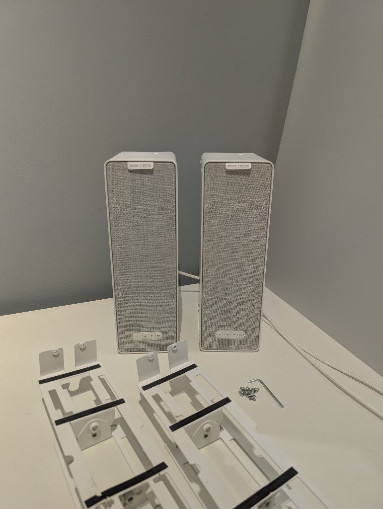 Paire Sonos Symphonisk IKEA Blanc + Supports muraux - NEUF, Enceinte d'étagère, Enlèvement ou Envoi, Comme neuf, IKEA