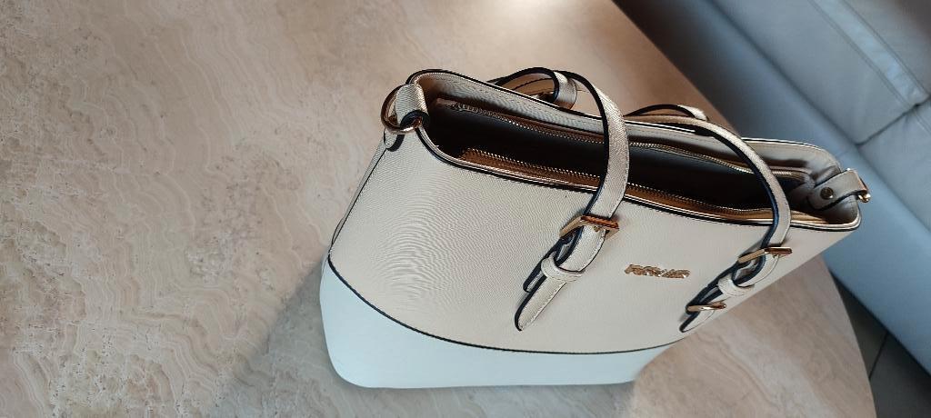 Handtas „Flora & Co”, Ophalen of Verzenden, Gebruikt, Beige, Handtas