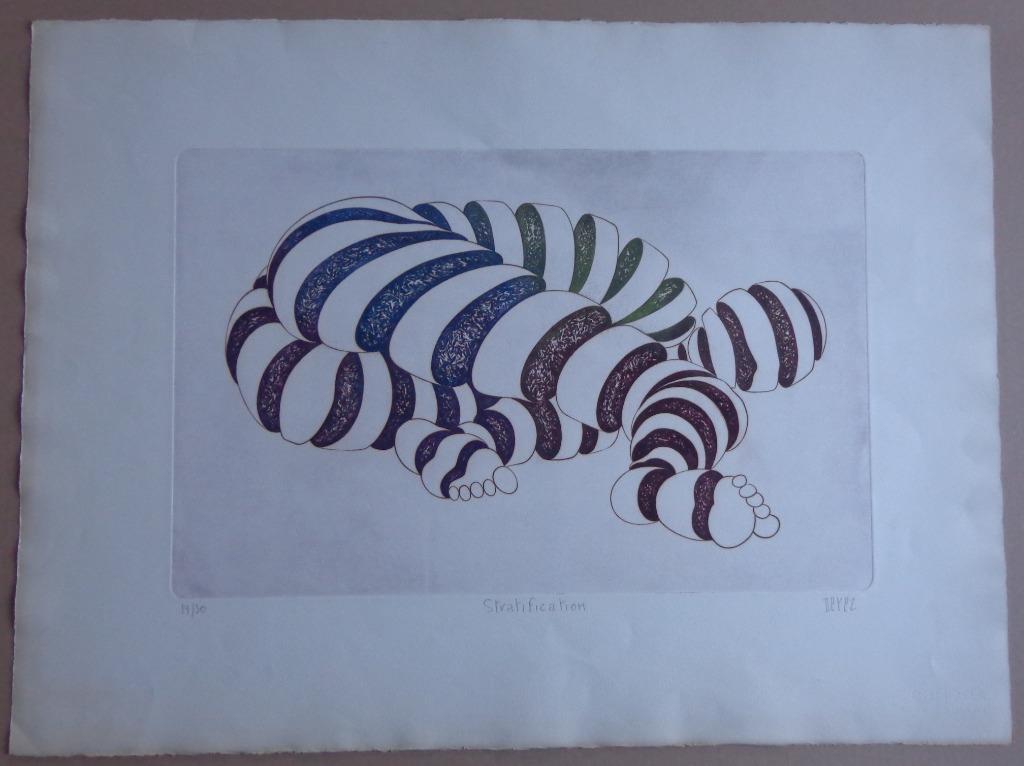 ALAIN DEREZ / STRATIFACTION / KLEURETS / 56x76cm / SIG, Gesigneerd, Ophalen of Verzenden
