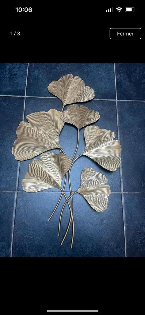 Décoration murale feuilles de Ginkgo 50x80, Enlèvement, Comme neuf