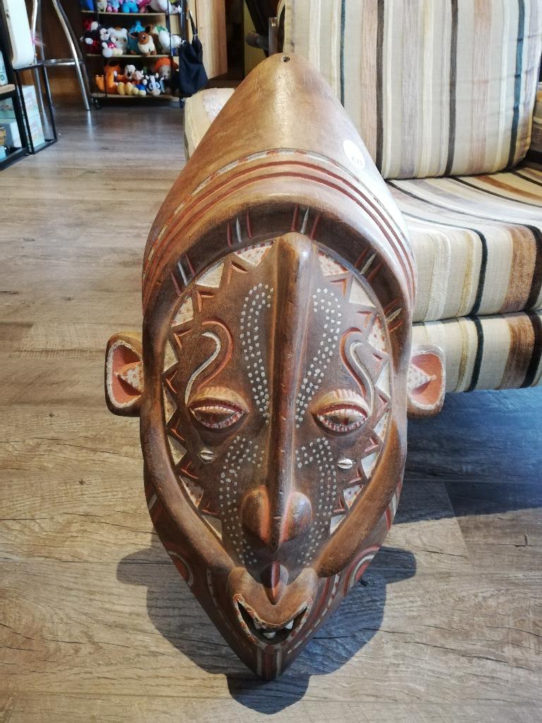 Malin Zaïre Afrikaans masker met echte dierentanden, Antiek en Kunst, Kunst | Niet-Westerse kunst, Ophalen
