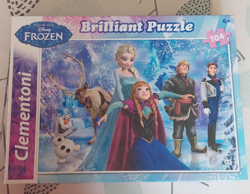 Frozen brilliant puzzel 104 stukken, Ophalen, Gebruikt