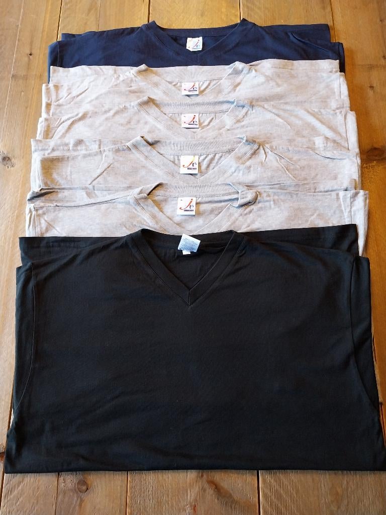 lot de 6 t-shirts JT's à col en V, taille XL, Neuf, Taille 56/58 (XL), Envoi, Autres couleurs