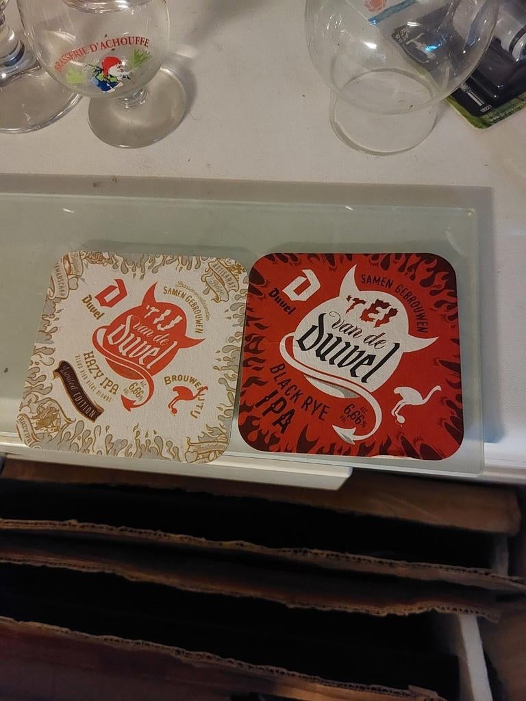 T ei van de duivel bierviltjes, Ophalen of Verzenden, Zo goed als nieuw, Viltje(s), Duvel