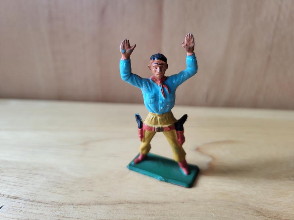Figurine vintage Starlux Cowboy mains en l’air, Enlèvement, Utilisé