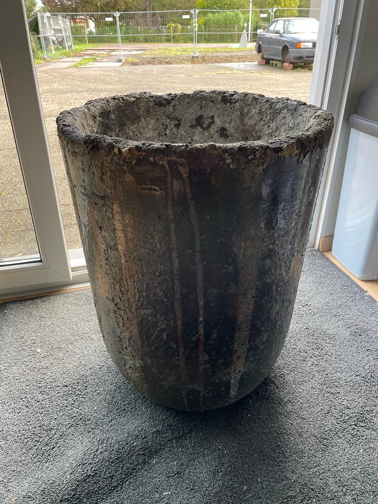 Prachtige grote betonnen bloempot, Ophalen, 40 cm of meer, Rond, Zo goed als nieuw