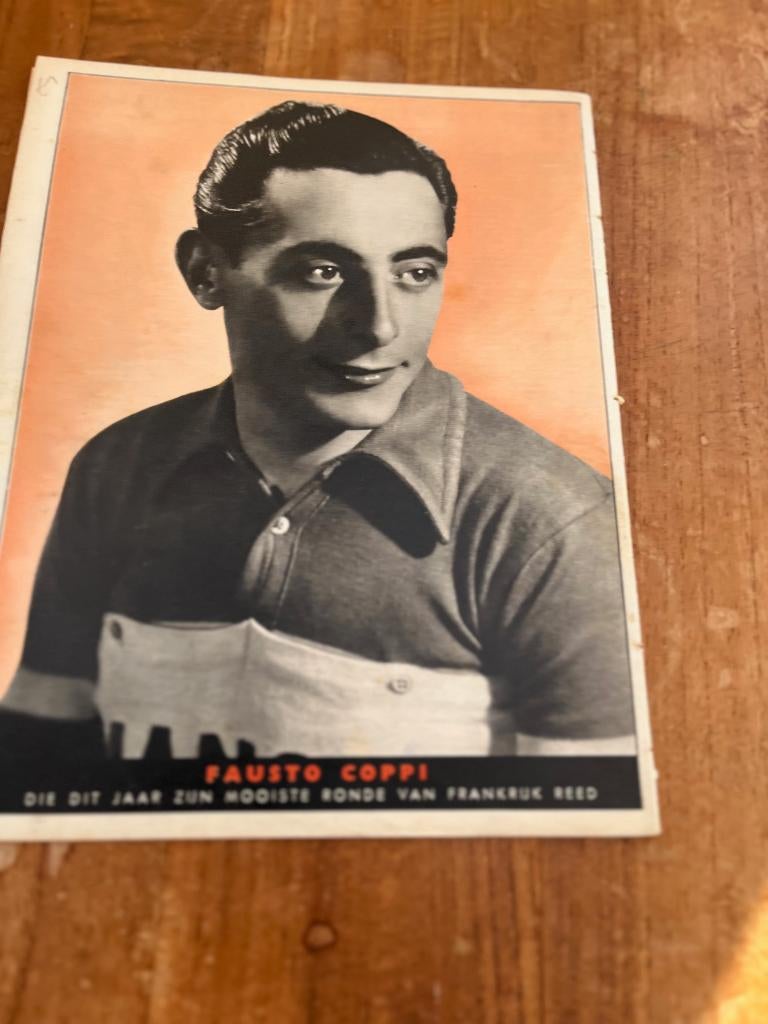 Weekblad Ons Volk met achtercover Coppi -1952, Envoi, Utilisé, Course à pied et Cyclisme