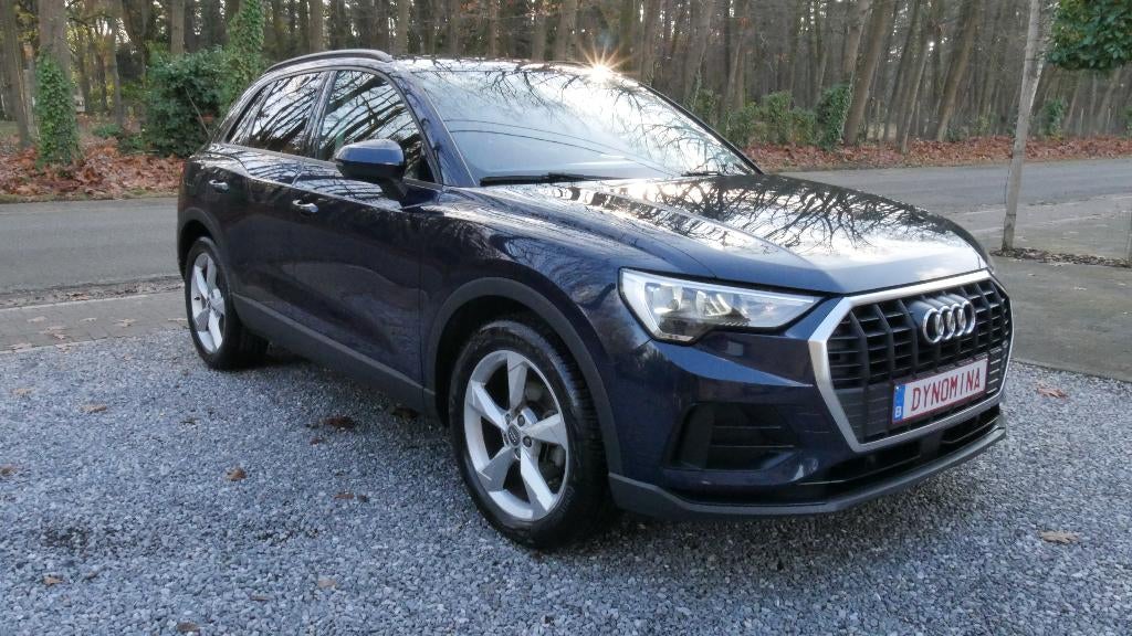 AUDI Q3 1.5TSI DSG SPORT M20 114DKM 12M GARANTIE, 4 cilinders, Blauw, Leder, 5 zetels