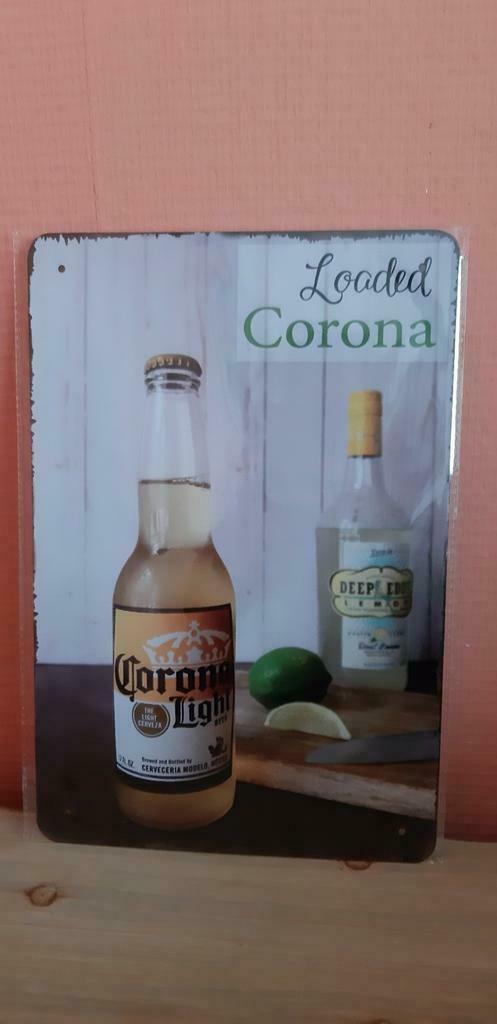 Metalen reclamebord  / schild Corona, Ophalen of Verzenden, Nieuw, Reclamebord, Plaat of Schild, Overige merken