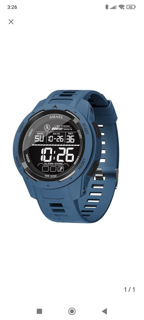 New Digital Watch Smael 8105 blue, Enlèvement ou Envoi, Neuf