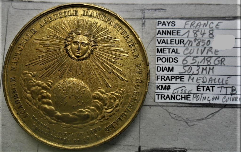 Token National Agricultural Academy Paris in 1830, reconst.1, Ophalen of Verzenden, Overige materialen