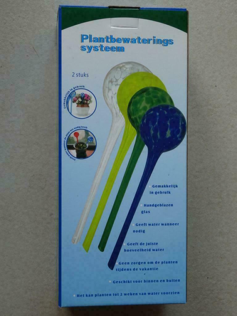 Plantbewateringssysteem 2 handgeblazen glasbollen NIEUW, Overige materialen, Minder dan 30 cm, Minder dan 60 cm, Rond