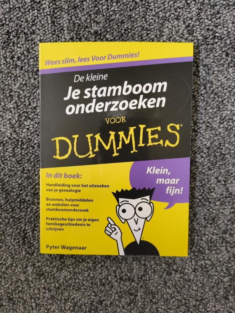 Je stamboom onderzoeken voor Dummies, Boeken, Ophalen of Verzenden, Zo goed als nieuw, Pyter Wagenaar