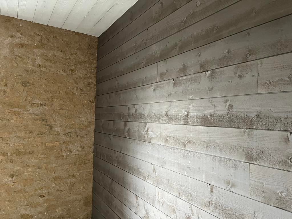 Lambris sapin couleur taupe, Bricolage & Construction, Bois & Planches, Neuf, Enlèvement