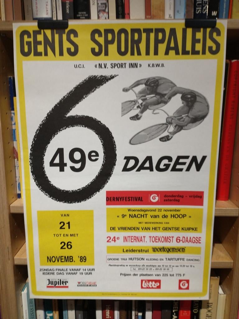 Gents Sportpaleis. 49e 6 dagen 1989 affiche, Collections, Enlèvement ou Envoi, Comme neuf