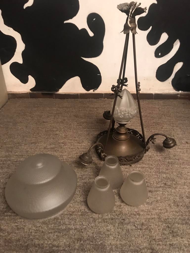 PRACHTIGE 💡💡💡 ANTIEKE BRONZEN LUSTER, Antiek en Kunst, Ophalen