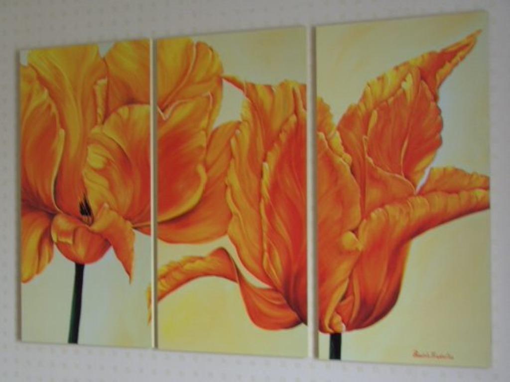 DRIELUIK GROOT 120 X 80 CM TULPEN IN BLOEI  mod 1 Nieuw, Ophalen of Verzenden, Nieuw, 125 cm of meer, Print