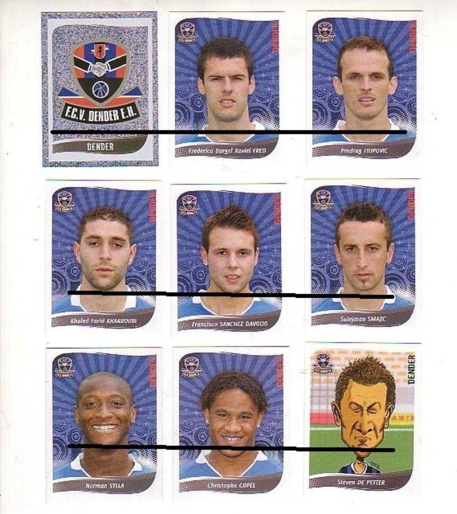 Panini Football 2009 / Dender / 9 stickers, Verzamelen, Verzenden, Zo goed als nieuw, Poster, Plaatje of Sticker