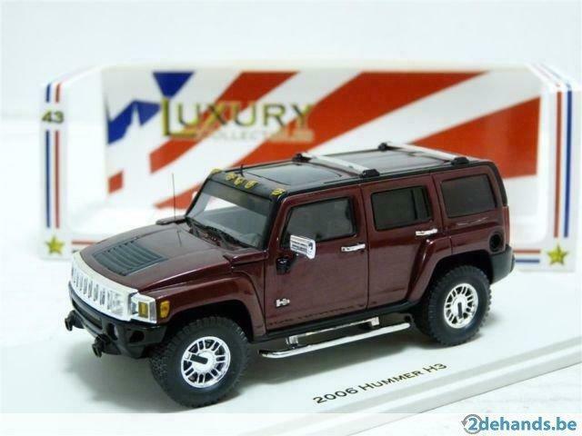 1:43 Luxury Hummer H3 2006 metallic rood 4x4 SUV, Enlèvement ou Envoi, Neuf, Voiture