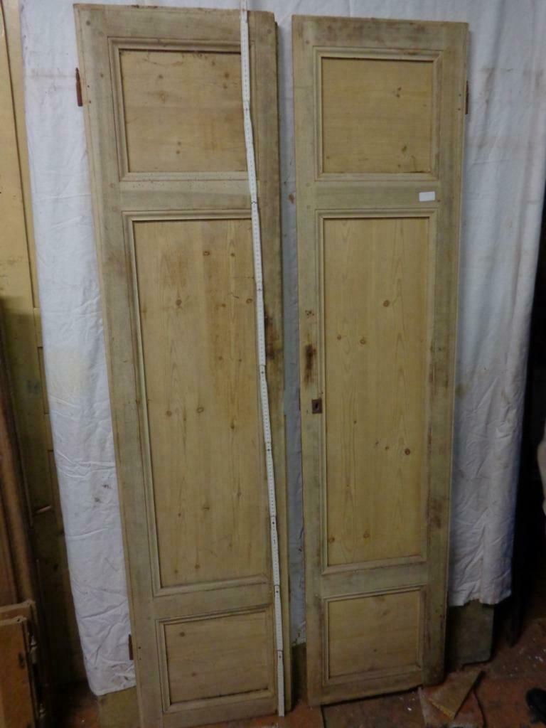 ANCIENNES portes de placard en sapin/noyer,époque fin 19ème, Moins de 25 cm, Utilisé, 150 à 200 cm, Enlèvement