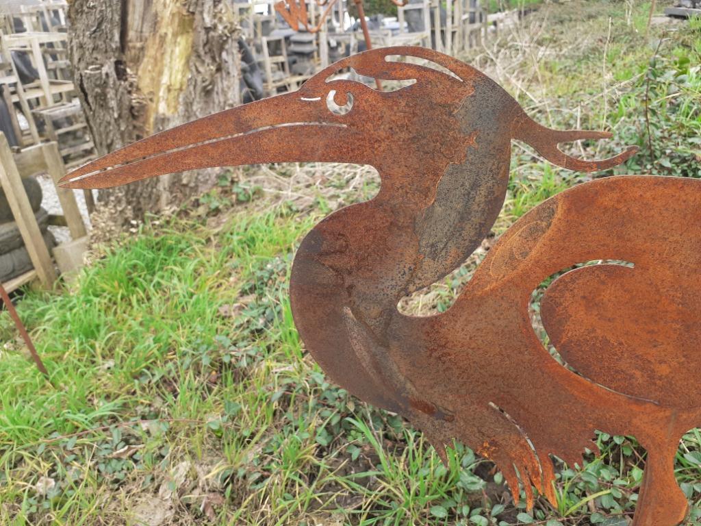 SUPERBE HERON EN METAL ROUILLE (pique de jardin), Jardin & Terrasse, Enlèvement ou Envoi