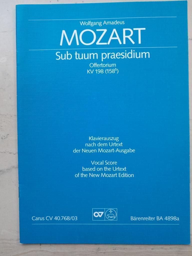 MOZART    Sub tuum praesidium  (partituur), Musique & Instruments, Partitions, Enlèvement ou Envoi, Neuf, Classique, Chant
