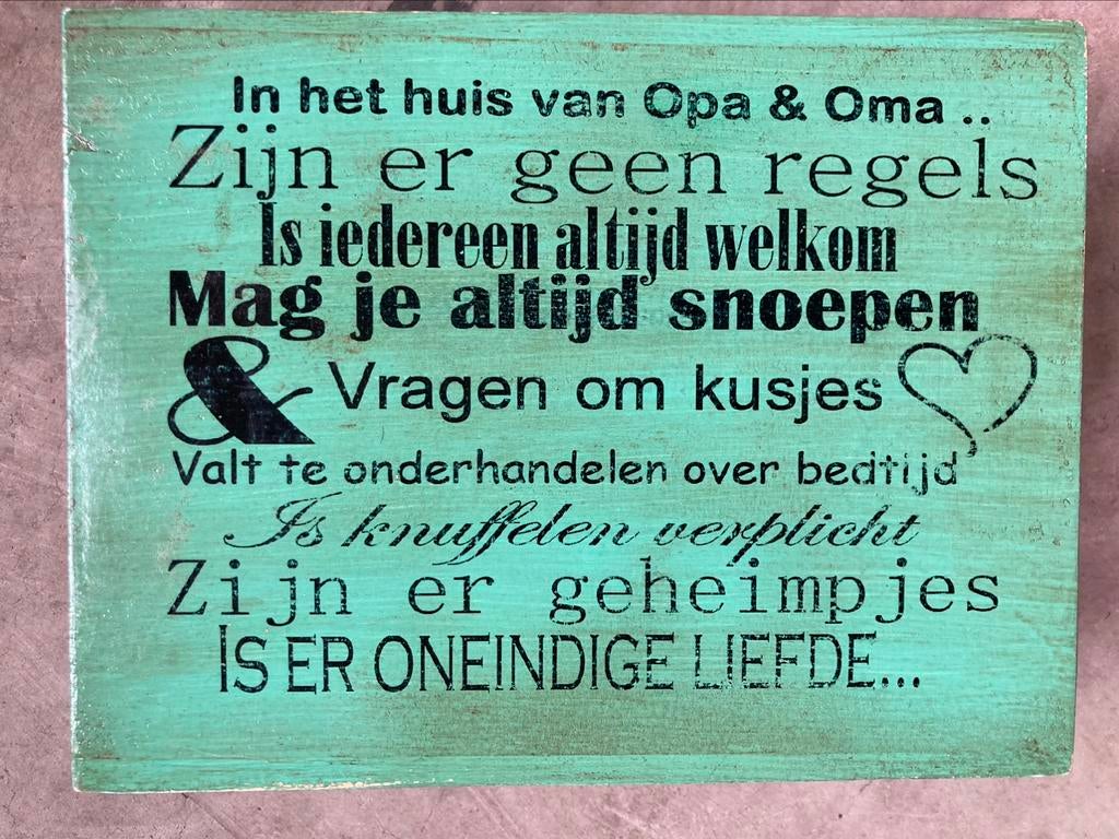 Theedoos “Oma en opa”, Huis en Inrichting, Ophalen of Verzenden, Gebruikt