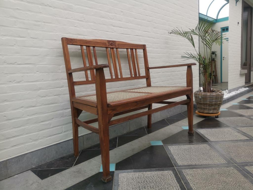 Houten zitbank 2 personen, Antiek en Kunst, Ophalen