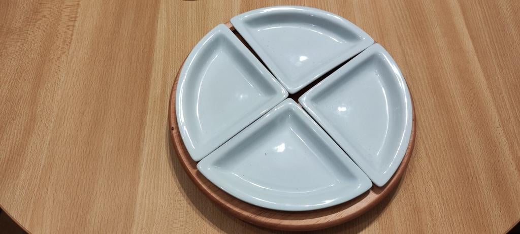 Plat assiette amuses bouches à compartiments tournant., Enlèvement ou Envoi, Comme neuf