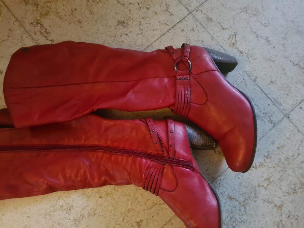 Bottes rouges., Rouge, Enlèvement ou Envoi, Porté, Bottes hautes