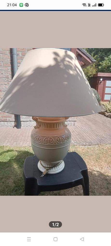 Mooie lamp voor binnenshuis met afwasbare beige kap, Ophalen, Zo goed als nieuw, Overige materialen