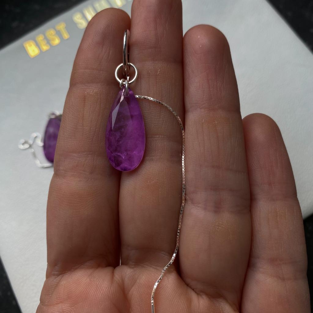Oorbellen amethist zilver 925  Boucles d’oreilles améthyste, Handtassen en Accessoires, Oorbellen, Nieuw, Hangers, Zilver, Paars