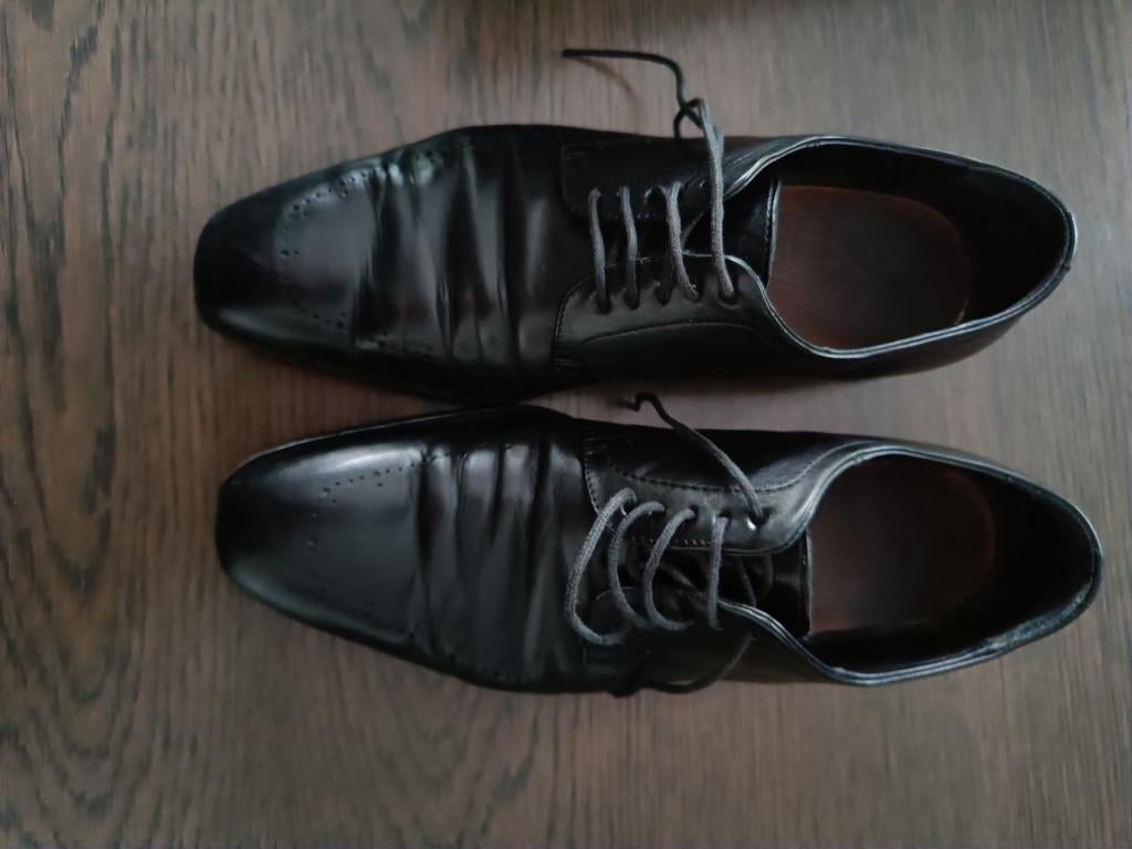 Zwarte herenschoenen van Boss maat 41,5, Ophalen of Verzenden, Zo goed als nieuw