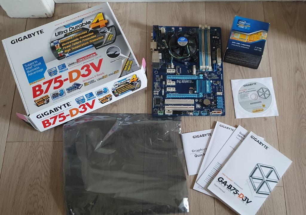 Gigabyte B75-D3V / Intel Core i7-3770K (3.5 GHz), Gebruikt, DDR3, Ophalen of Verzenden, ATX