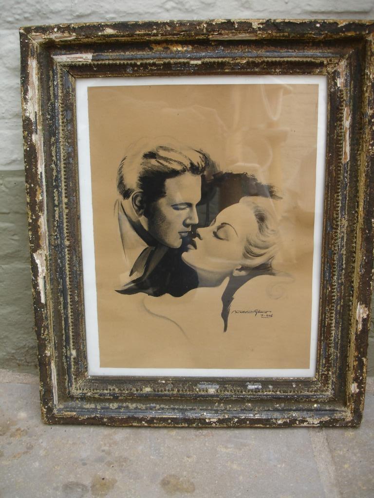 tableau Madeleine Gerard 1946 vintage, Enlèvement ou Envoi
