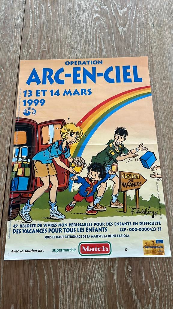 Affiche arc-en-ciel Walthery Natacha 1999, Enlèvement ou Envoi, Utilisé