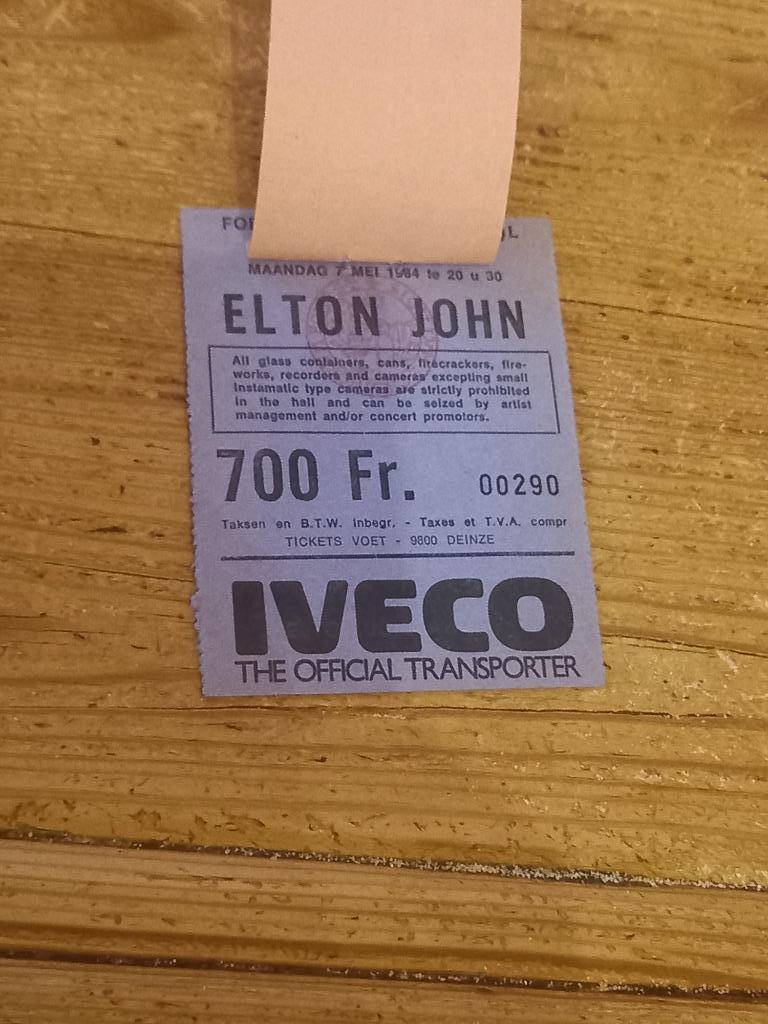 Ticket van Elton John, Tickets en Kaartjes, Eén persoon, Mei, Rock of Poprock