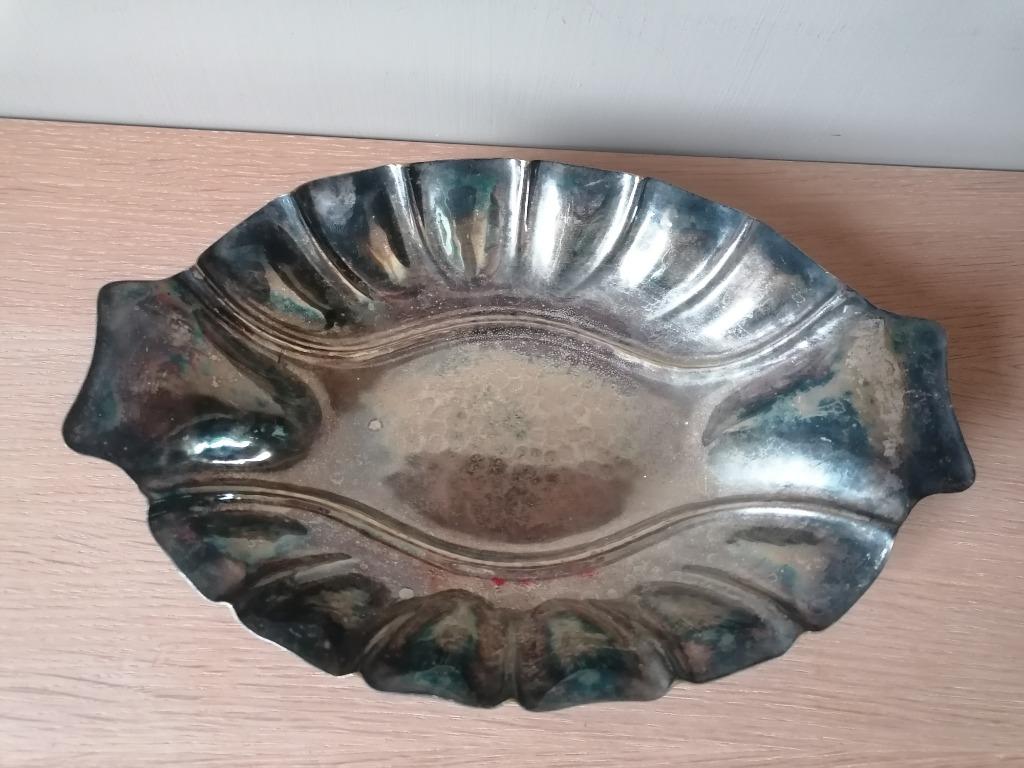 Plat vintage en métal argenté, Enlèvement