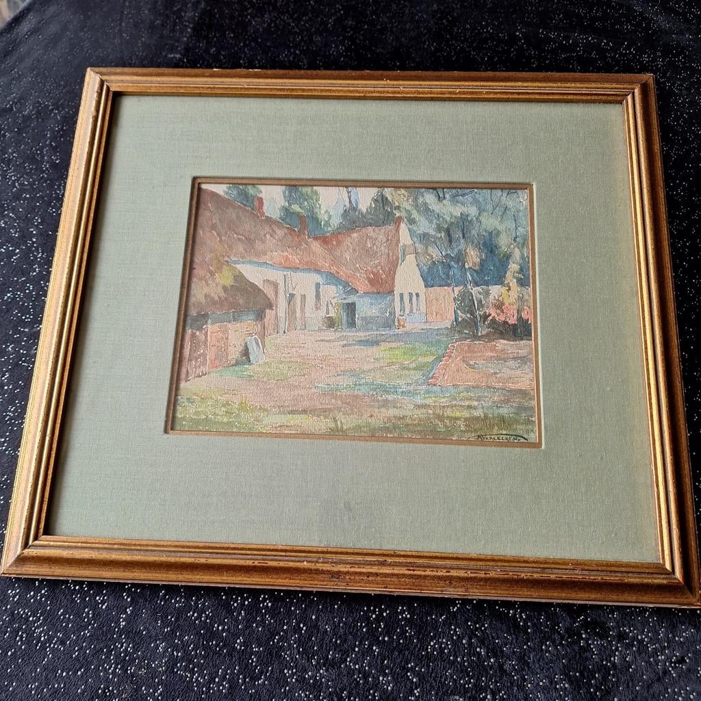 Achiel VEREECKEN (1889-1933) « La ferme », Antiquités & Art, Art | Peinture | Classique, Enlèvement ou Envoi