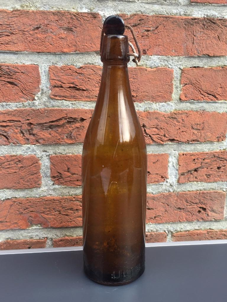 Oude bierfles Ultra, Gent, dop in glas, Verzamelen, Biermerken, Ophalen of Verzenden, Gebruikt, Flesje(s), Overige merken