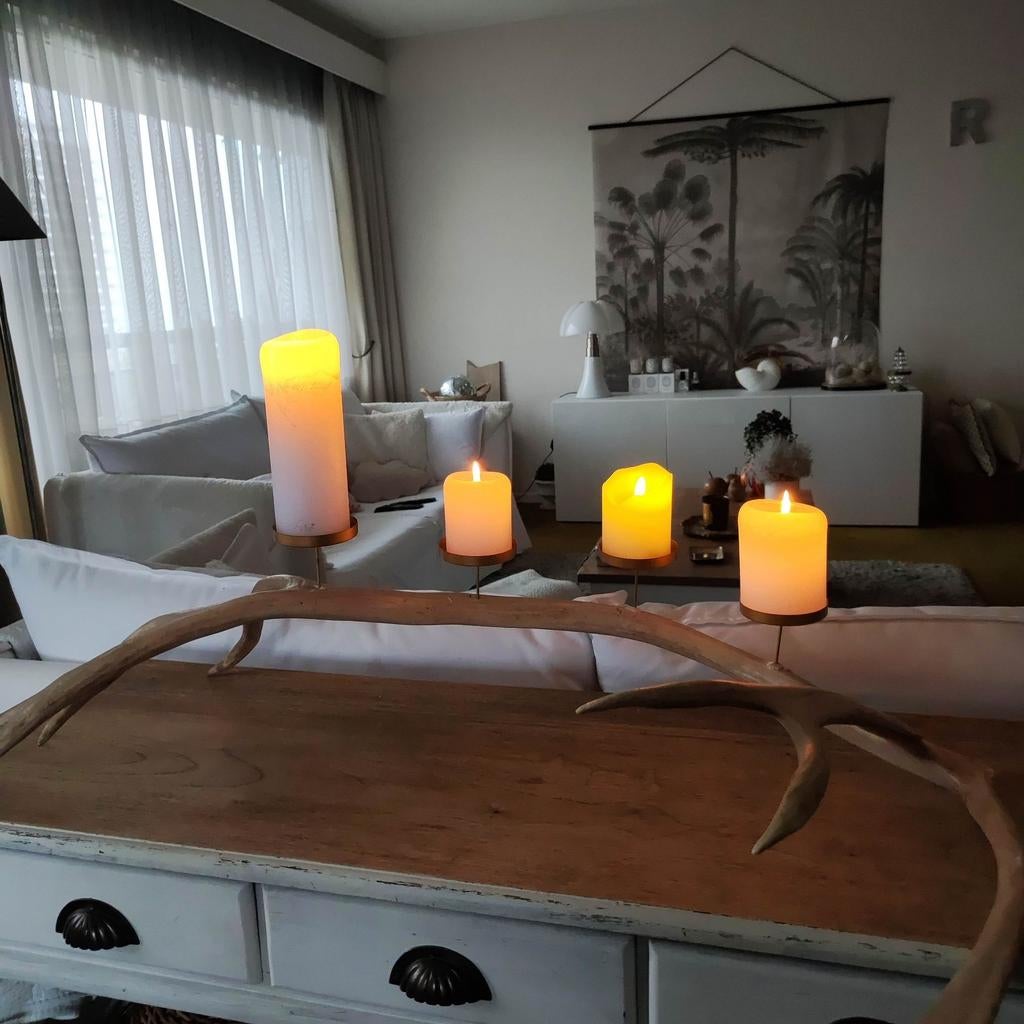 Kaarshouder op hertengewei, Huis en Inrichting, Woonaccessoires | Kandelaars en Kaarsen, Nieuw, Hout, Ophalen