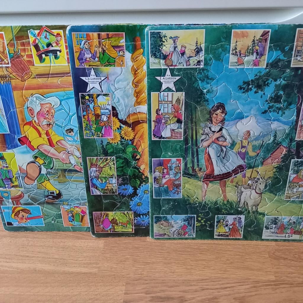 3 PUZZLES DISNEY VINTAGE DE L.A.LARSEN, Enlèvement ou Envoi